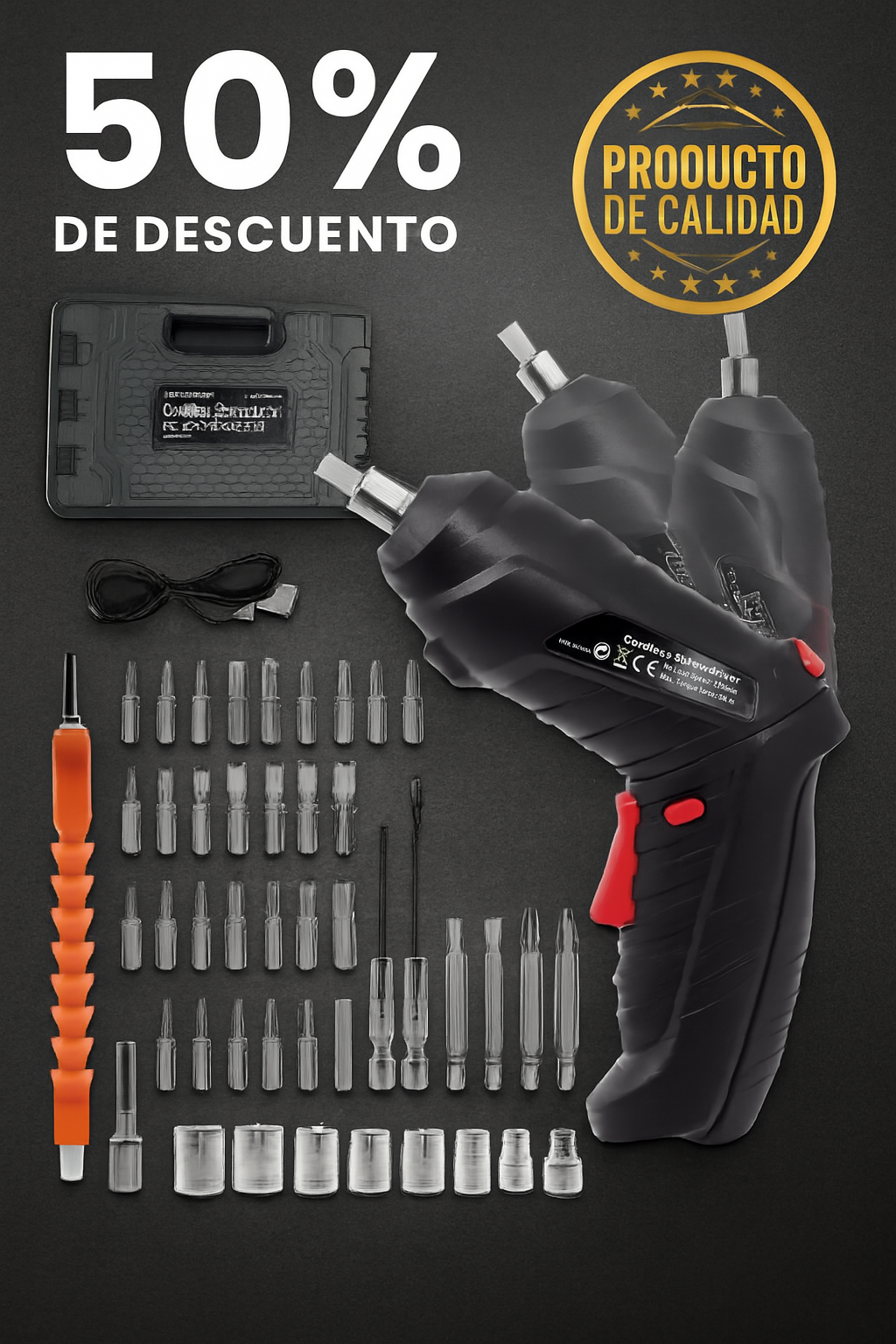 Destornillador inalámbrico multifunción | 50% DE DESCUENTO HOY.